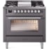 Ilve Professional Plus II UP36FWMPMG - 36 Inch Triple Glass Door Freestanding Dual Fuel Range with 6 Sealed Burner and Griddle