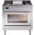 Ilve Professional Plus II UP36FWMPSS - 36 Inch Triple Glass Door Freestanding Dual Fuel Range with 6 Sealed Burner and Griddle