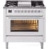 Ilve Professional Plus II UP36FWMPWHLP - 36 Inch Triple Glass Door Freestanding Dual Fuel Range with 6 Sealed Burner and Griddle