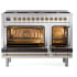 Ilve Nostalgie II Collection UP488NMPSSG - 48 Inch Freestanding Dual Fuel Range with 8 Sealed Burners