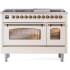Ilve Nostalgie II Collection UP48FNMPAWBLP - 48 Inch Freestanding Dual Fuel Range in Front View