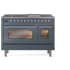 Ilve Nostalgie II Collection UP48FNMPBGCLP - 48 Inch Freestanding Dual Fuel Range in Front View