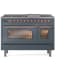 Ilve Nostalgie II Collection UP48FNMPBGPLP - 48 Inch Freestanding Dual Fuel Range in Front View