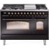 Ilve Nostalgie II Collection UP48FNMPBKBLP - 48 Inch Freestanding Dual Fuel Range in Front View