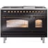 Ilve Nostalgie II Collection UP48FNMPBKBLP - 48 Inch Freestanding Dual Fuel Range in Front View