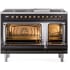 Ilve Nostalgie II Collection UP48FNMPBKBLP - 48 Inch Freestanding Dual Fuel Range in Opened View