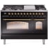 Ilve Nostalgie II Collection UP48FNMPBKGLP - 48 Inch Freestanding Dual Fuel Range in Front View