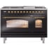 Ilve Nostalgie II Collection UP48FNMPBKGLP - 48 Inch Freestanding Dual Fuel Range in Front View