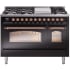 Ilve Nostalgie II Collection UP48FNMPBKP - 48 Inch Freestanding Dual Fuel Range in Front View
