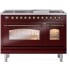 Ilve Nostalgie II Collection UP48FNMPBUBLP - 48 Inch Freestanding Dual Fuel Range in Front View