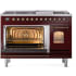 Ilve Nostalgie II Collection UP48FNMPBUBLP - 48 Inch Freestanding Dual Fuel Range in Opened View