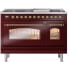 Ilve Nostalgie II Collection UP48FNMPBUGLP - 48 Inch Freestanding Dual Fuel Range in Front View