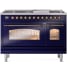 Ilve Nostalgie II Collection UP48FNMPMBBLP - 48 Inch Freestanding Dual Fuel Range in Front View