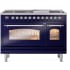 Ilve Nostalgie II Collection UP48FNMPMBCLP - 48 Inch Freestanding Dual Fuel Range in Front View