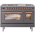 Ilve Nostalgie II Collection UP48FNMPMGPLP - 48 Inch Freestanding Dual Fuel Range in Front View