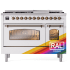 Ilve Nostalgie II Collection UP48FNMPRABLP - 48 Inch Freestanding Dual Fuel Range in Front View