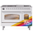 Ilve Nostalgie II Collection UP48FNMPRACLP - 48 Inch Freestanding Dual Fuel Range in Front View