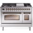 Ilve Nostalgie II Collection UP48FNMPSSBLP - 48 Inch Freestanding Dual Fuel Range in Front View