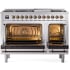 Ilve Nostalgie II Collection UP48FNMPSSBLP - 48 Inch Freestanding Dual Fuel Range in Opened View