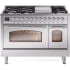Ilve Nostalgie II Collection UP48FNMPSSCLP - 48 Inch Freestanding Dual Fuel Range in Front View