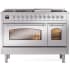 Ilve Nostalgie II Collection UP48FNMPSSCLP - 48 Inch Freestanding Dual Fuel Range in Front View