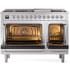 Ilve Nostalgie II Collection UP48FNMPSSCLP - 48 Inch Freestanding Dual Fuel Range in Opened View