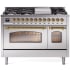 Ilve Nostalgie II Collection UP48FNMPSSG - 48 Inch Freestanding Dual Fuel Range in Front View