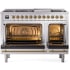 Ilve Nostalgie II Collection UP48FNMPSSG - 48 Inch Freestanding Dual Fuel Range in Opened View