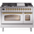 Ilve Nostalgie II Collection UP48FNMPSSGLP - 48 Inch Freestanding Dual Fuel Range in Front View