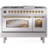 Ilve Nostalgie II Collection UP48FNMPSSGLP - 48 Inch Freestanding Dual Fuel Range in Front View