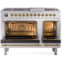 Ilve Nostalgie II Collection UP48FNMPSSGLP - 48 Inch Freestanding Dual Fuel Range in Opened View