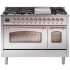 Ilve Nostalgie II Collection UP48FNMPSSPLP - 48 Inch Freestanding Dual Fuel Range in Front View