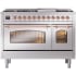Ilve Nostalgie II Collection UP48FNMPSSPLP - 48 Inch Freestanding Dual Fuel Range in Front View