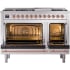 Ilve Nostalgie II Collection UP48FNMPSSPLP - 48 Inch Freestanding Dual Fuel Range in Opened View