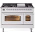 Ilve Nostalgie II Collection UP48FNMPWHCLP - 48 Inch Freestanding Dual Fuel Range in Front View