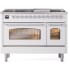 Ilve Nostalgie II Collection UP48FNMPWHCLP - 48 Inch Freestanding Dual Fuel Range in Front View