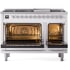 Ilve Nostalgie II Collection UP48FNMPWHCLP - 48 Inch Freestanding Dual Fuel Range in Opened View