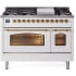 Ilve Nostalgie II Collection UP48FNMPWHGLP - 48 Inch Freestanding Dual Fuel Range in Front View