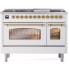 Ilve Nostalgie II Collection UP48FNMPWHGLP - 48 Inch Freestanding Dual Fuel Range in Front View