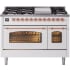 Ilve Nostalgie II Collection UP48FNMPWHPLP - 48 Inch Freestanding Dual Fuel Range in Front View