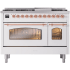 Ilve Nostalgie II Collection UP48FNMPWHPLP - 48 Inch Freestanding Dual Fuel Range in Front View