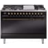 Ilve Nostalgie II Collection UP48FQNMPBKBLP - 48 Inch Freestanding Dual Fuel Range in Front View