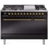 Ilve Nostalgie II Collection UP48FQNMPBKGLP - 48 Inch Freestanding Dual Fuel Range in Front View