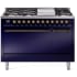 Ilve Nostalgie II Collection UP48FQNMPMBBLP - 48 Inch Freestanding Dual Fuel Range in Front View