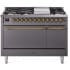Ilve Nostalgie II Collection UP48FQNMPMGGLP - 48 Inch Freestanding Dual Fuel Range in Front View