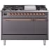 Ilve Nostalgie II Collection UP48FQNMPMGPLP - 48 Inch Freestanding Dual Fuel Range in Front View