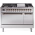 Ilve Nostalgie II Collection UP48FQNMPSSBLP - 48 Inch Freestanding Dual Fuel Range in Front View