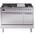 Ilve Nostalgie II Collection UP48FQNMPSSCLP - 48 Inch Freestanding Dual Fuel Range in Front View