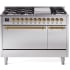Ilve Nostalgie II Collection UP48FQNMPSSGLP - 48 Inch Freestanding Dual Fuel Range in Front View