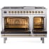 Ilve Nostalgie II Collection UP48FQNMPSSGLP - 48 Inch Freestanding Dual Fuel Range in Opened View